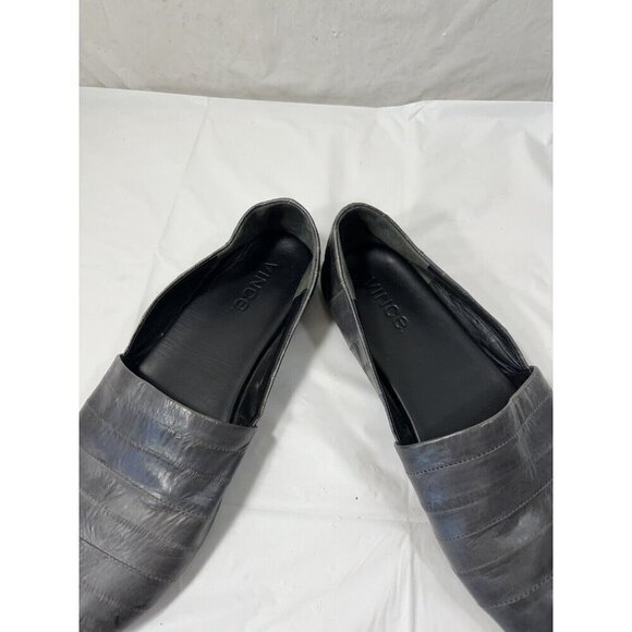 Vince Bogart grey Leather Flat Slide Slip-on $225 Size 8 - Picture 11 of 14